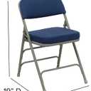 Flash Furniture Hercules Series Metal Folding Chairs with Cushioned Seat, Fabric Upholstered Event Chairs with 300-lb. Static Weight Capacity, Set of 2, Navy