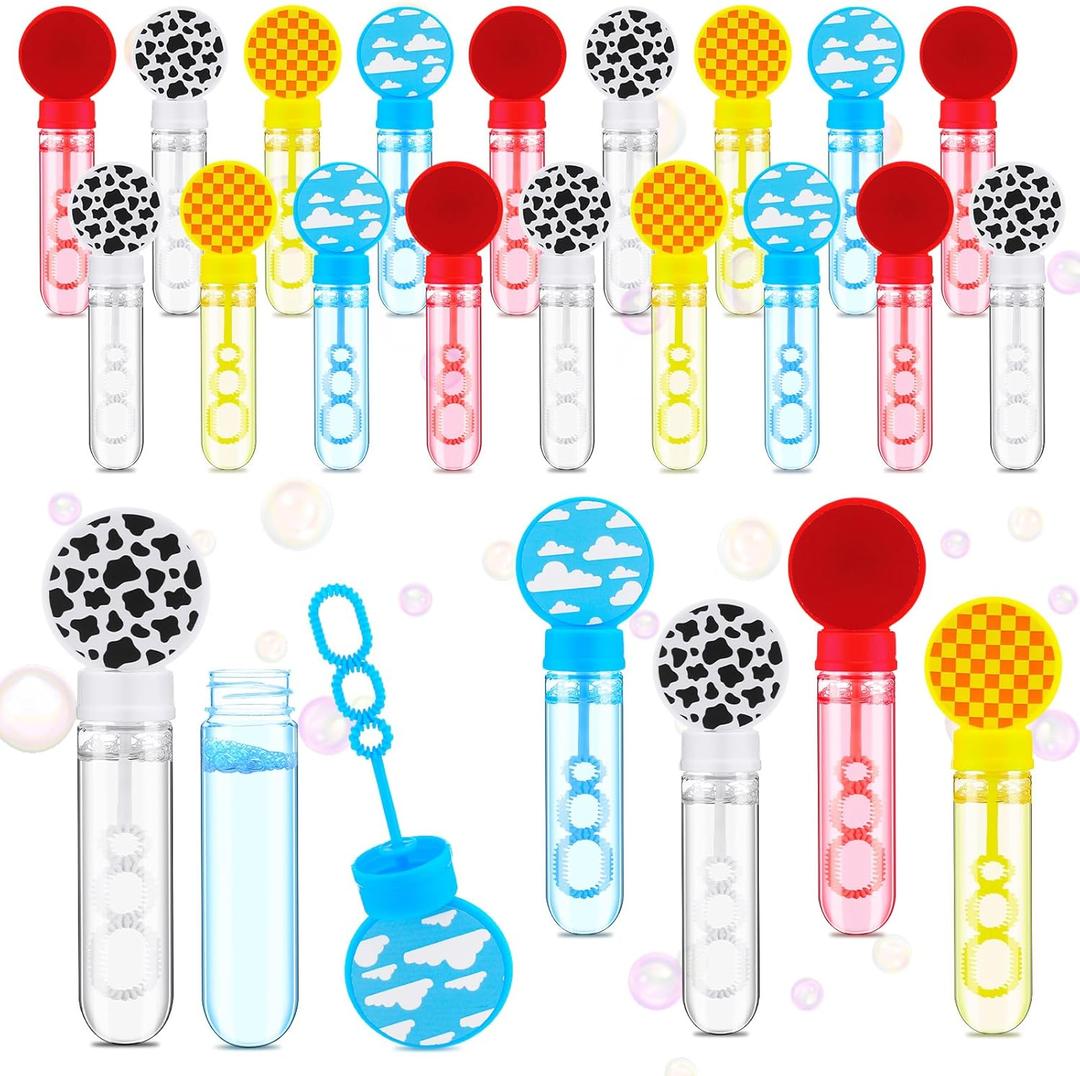 24 Pack Bulk Bubble Wands Cartoon Story Party Favors Toy Theme Birthday Party Supplies Cartoon Theme Birthday Party Goodie Bag Stuffers Supplies Decorations(Wand,Story)