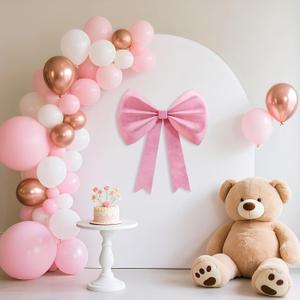 20 inches Big Pink Bows Decorations for Party Wedding Backdrop,Coquette Decorations for Wall Decor,Baby Shower Decorations