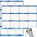 24" x 36" 2026 Wall Calendar Dry Erase - Large Starry Sky Calendar Wet & Dry Erasable Laminated 12 Month Annual Yearly Planner, Reversible, Horizontal/Vertical, with Major Holidays Julian Dates,5pcs