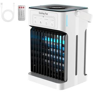 Portable Air Conditioners for Bedroom, Dual Motor Evaporative Air Cooler with 3 Speeds & 3 Mist, 7 Color Night Light Cooling Fan with 2-8H Timer, 1100ML Personal AC Unit for Office Room