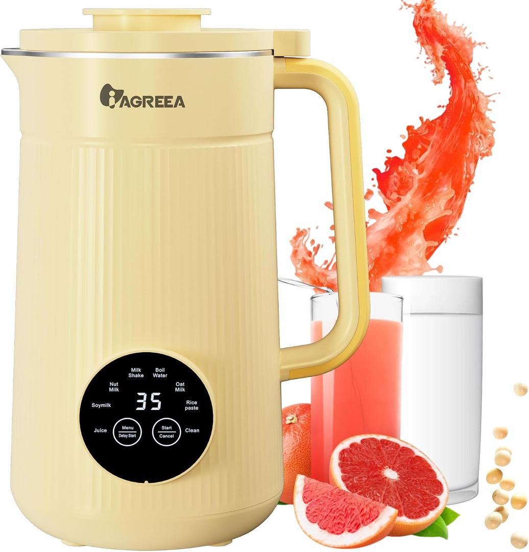 8 in1 Automatic Nut Milk Maker Machine, 35oz Almond Milk Maker Machine for Homemade Milkshake, Almond, Plant-Based, BPA Free Electric Blender for Baby Food With Delay start/Self Clean, juicer