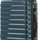 Coolife Carry On Luggage Airline Approved with Wheels Hard Shell Suitcase Spinner TSA Lock Telescopic Handle (20-inch-Teal blue)