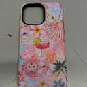 DAIZAG Case Compatible with iPhone 15 Pro Max,Fit Shockproof Cover for Women Girls,European Collage Lily Flower Seashell Pink