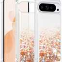 Liquid Glitter Case for Google Pixel 10 Pro XL, Flowing Sparkle Quicksand Design Bling Glitter Clear Case for Women, Soft TPU Shockproof Girly Case, Gold