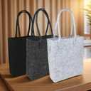 2 x TopTie Felt Tote Bag with Durable Handles Grocery Bags for Travel Heavy Duty Shopping Bag 11.8 X 10 X 3.5 Inch