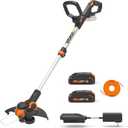 WORX Cordless String Trimmer & Lawn Edger, 12'' Electric Weed Wacker with Command Feed, 20V Weed Eater with 5.5 LBS, 2 Batteries & Charger Included, WG163, 20V GT 3.0 Trimmer / Edger