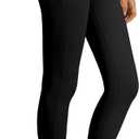 JOCMIC Girls Athletic Leggings High Waist for Kids Yoga Dance Gym Pants with Pocket (9-10 Years, Black)