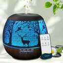 Essential Oil Diffuser for Bedroom, Diffusers for Home with Remote Control, Cool Mist Humidifier Large Room Ultrasonic Scent Diffuser Waterless Auto Off,7 Colors Light & 3 Mist Modes for Desk Deer