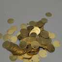 Zhengmy 220 Pcs Round Brass Tags, 1-1/4 Inch Diameter, Gold Blank Metal Stamping Key Brass Tags with Hole Engraving for Pets, Dogs, Plants, Doors