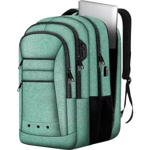 Extra Large Laptop Backpack, Computer Backpack for Women & Men, Carry On Backpacks with Large Capacity, Water Resistant Work Laptop Backpack BookBag, Gifts for Him and Her, Green
