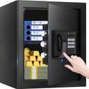 2.3 Cuft Fire Proof Safe for Home Documents Use, Small Home Safes Water and Fireproof with Digital Keypad and Spare Key, Removable Shelf, Steel Personal Fireproof Safety Box for Documents Cash, Money