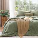 WRENSONGE Queen Comforter Set - 3 Pieces Prewashed Green Comforter Soft Lightweight for All Seasons,Down Alternative Comforters Queen Size with 2 Pillow Shams