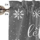 Window Valance Rod Pocket Short Curtain Panels Winter Falling Snowflake and Snowman Kitchen Valances Curtains, Merry Christmas Grey Back Window Treatments Drapes for Living Room Bedroom Decor (54"W x 18"L (Pack of 1))