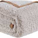 EMME Soft Sherpa Fleece Blanket Reversible Plush Fluffy Large Blanket, Light Weight Warm Decorative Boho Blanket Cover for Sofa, Couch, Bedroom,Travel(Khaki,108"x90") (King)