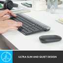 Logitech MK470 Slim Wireless Keyboard and Mouse Combo - Modern Compact Layout, Ultra Quiet, 2.4 GHz USB Receiver, Plug n' Play Connectivity, Compatible with Windows - Graphite
