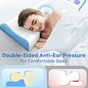 Cervical Pillow for Neck Pain Relief - Contour Pillow Memory Foam Pillows for Sleeping, Double Ear Relief Zones Neck Pillow, 6CM Enhanced Neck Support Cooling Bed Pillow for All Sleep Positions