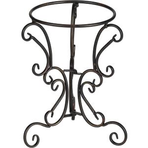 Scroll Gazing Ball Stand fits 10" or 12" Globes - Black Steel