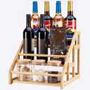 Bamboo 3-Tier Coffee Syrup Rack Organizer - 12 Bottle Holder, Coffee Bar, Rack & Countertop Storage for Kitchen, Natural