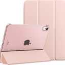 MoKo for iPad (A16) 11th Generation Case 11 Inch 2025, iPad 10th Generation Case 10.9 Inch 2022, Slim Stand Hard PC Translucent Back Shell Smart Cover, Support Touch ID, Auto Wake/Sleep, Rose Gold