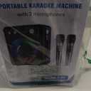 Karaoke Machine, Portable Bluetooth Karaoke Speaker with 2 Wireless Microphones, PA System for Adults Kids with LED Lights & Echo Adjustment, Supports TWS/TF/USB/AUX for Home Party (T03-2 MICS)