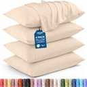 Utopia Bedding King Pillow Cases - 4 Pack - Envelope Closure - Soft Brushed Microfiber Fabric - Shrinkage and Fade Resistant Pillow Covers King Size 20 X 40 Inches (King, Beige)