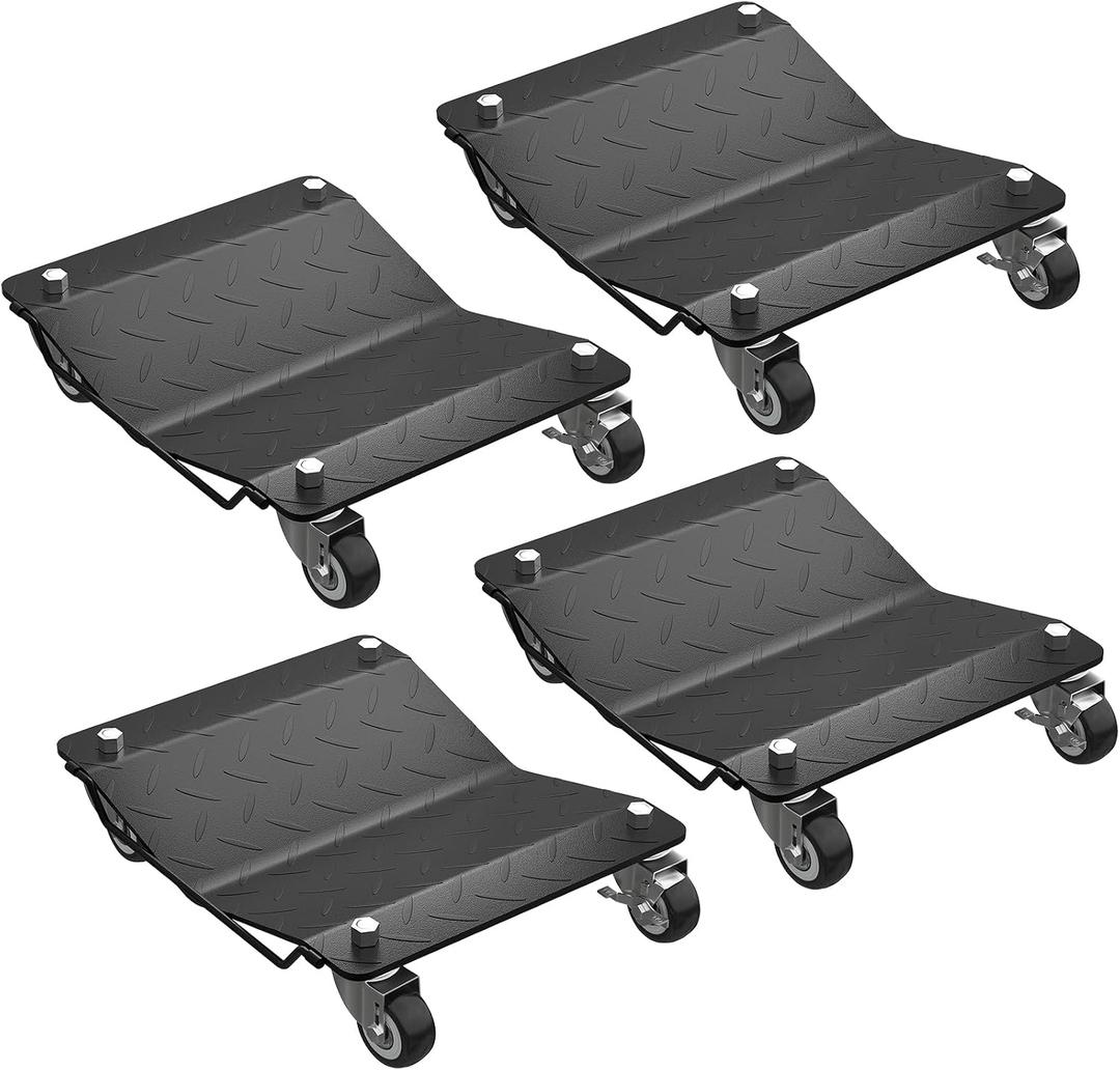 GarveeTech Car Dolly Set of 4, Heavy Duty Wheel Dollies 7000 LBS Capacity