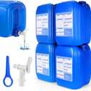 4 Tanks 5 Gallon Water Storage Containers,Total 20 Gallons Stackable Emergency Water Storage Long Term,Portable HDPE Water Jug with Great Sealing Performance for Emergency Management Outdoor Camping