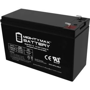 Mighty Max Battery ML7-12, 12 Volt 7.2 AH SLA F1 Terminal Battery, Brand Product, Black (Pack of 1)