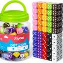 JoyCat 16mm 6 Sided Dice Set Standard Game Dice Kids for Board Games Dice Games Math Dice for Classroom with Storage Bucket (100, Opaque)