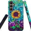 for Samsung Galaxy S23+ Case 2-in-1 Glossy All Inclusive Anti Fall Doublelayer Protection Soft TPU+PC Back Pattern Case Compatible with Samsung Galaxy S23+ 6.6inch for Girls Bright Sunflower