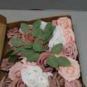 Floroom Artificial Flowers 25pcs Real Looking Dusty Rose Ombre Colors Foam Fake Roses with Stems for DIY Wedding Bouquets Bridal Shower Centerpieces Floral Arrangements Party Tables Home Decorations (25pcs Regular 3")