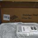 Stainless Steel Cat Litter Box with Lid, XL Extra Large Litter Box for Big Cats, Enclosed Removable Metal Litter Box with High Sided Enclosure & Scoop, Anti-Leakage, Non-Sticky, Easy Cleaning(Grey)