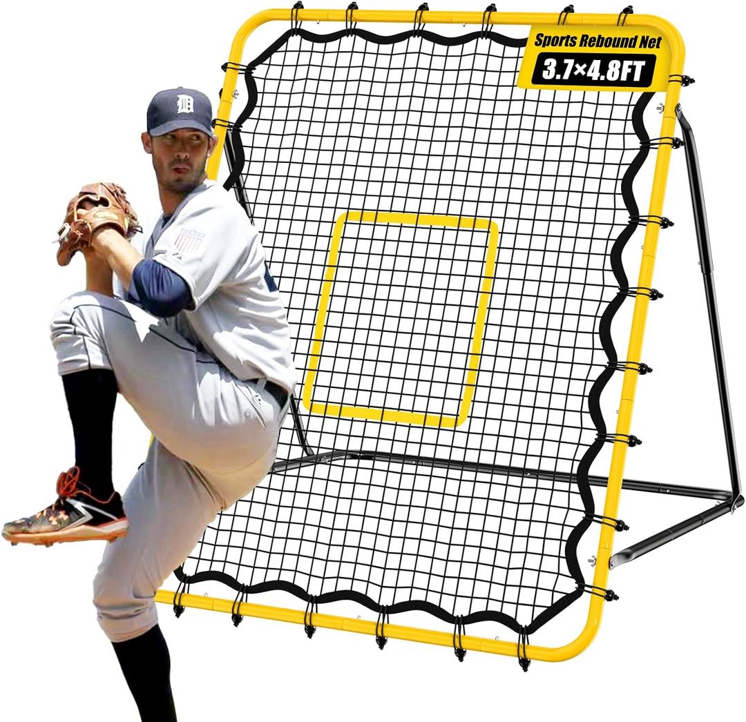 Baseball Rebound Net,Multi-Sports Pitching Rebound Net, 5 Adjustable Angles for Volleyball and Football Training
