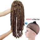 IMOSA Premade Synthetic Cosplay Reggae Dreadlocks Wig African American Wigs (Brown)