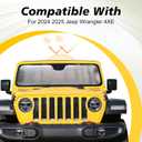 Front Windshield Sun Shade for Jeep Wrangler JL 2018-2025 & Gladiator 2020-2025 - UV Blocking, Heat Reduction, Self-Rolling Storage