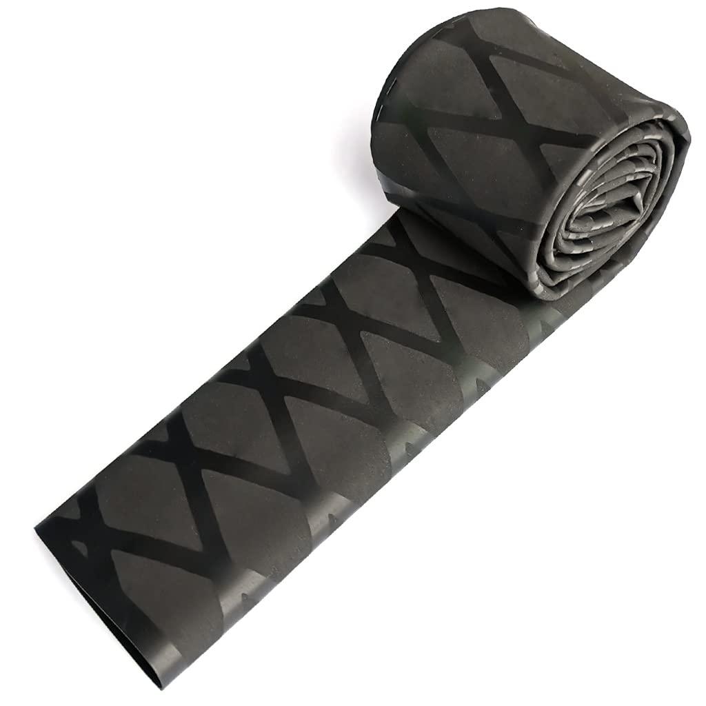 3.3 FT Dia 1.2'' Fishing Rod Shrink Wrap Tubing Heat Shrink Grip Non Slip Waterproof Hand Grip Wrap, Black