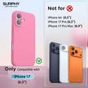 SURPHY Case for iPhone 17 Case with Screen Protector (6.3 inch 2025), Compatible with MagSafe, Liquid Silicone 17 Phone Cases Whit Soft Microfiber Lining, Pink