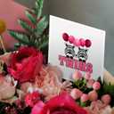 3dRose Two Zebras with Pink Balloons for Twin Girls Greeting Cards, 6" x 6", Set of 6 (gc_211259_1)