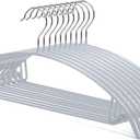 Nature Smile Non Slip PVC Coating Sweater Hangers,Dress Suit Coat Hangers,Shoulder Bump Free Golf T Shirts Clothes Hangers (Silvery Grey Color 10 Pack)