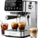 ecozy 2-in-1 Espresso Machine with Milk Frother, Guided Touchscreen