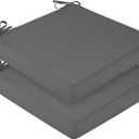 Outdoor Chair Cushions Set of 2, Waterproof Outdoor Seat Cushions for Patio Furniture, Patio Chair Cushion with Handle and Ties, Square Out Door Chair Pads,19" x 19" x 3" Color: Brown