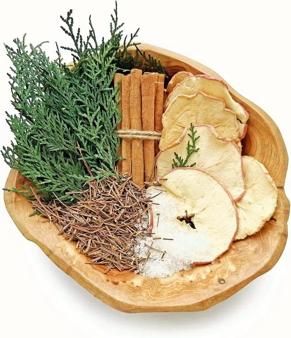 Simmer Pot Potpourri, Farmhouse Stovetop Potpourri with Apple, Cedar Stems, Pine Needles and Salt, Simmering Potpourris for Home Fragrance, Odor Removal, Holiday, Relaxing, Housewarming Gift