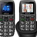 artfone C1+4G Black - Large Buttons Cell Phone for SeniorsDumb Phone with SOS ButtonCharging Station1800mAhTalking ClockSpeed DialHands-freeLarge FontUnlocked PhoneKeypad MobileLoud Speaker