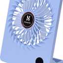 Personal Battery Operated Desk Fan, Rechargeable Fan, 2000mAh Battery, Power Display and 180 Tilt Folding, Ultra Quiet and Portable, Office, Camping, in Car (Blue), Compact