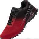 Kricely Men's Trail Running Shoes Fashion Walking Hiking Sneakers for Men Tennis Cross Training Shoe Outdoor Snearker Mens Casual Workout Footwear (10.5, Red Black-1)