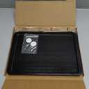 PEKER Wooden Serving Tray with Metal Handles, Black Decorative Coffee Table Tray for Breakfast in Bed, Ottoman & Home Dcor, Wooden Food Tray for Kitchen, Living Room & Dining Table