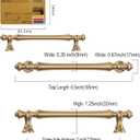 Amerdeco 6 Pack Champagne Bronze Cabinet Pulls 5 Inch(128mm) Hole Center Cabinet Hardware Kitchen Cabinet Handles for Bathroom Drawer Pulls Dresser Pulls ZH0014