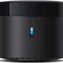 Broadlink RM4 Mini Smart Remote(2.4GHz Wi-Fi Only)- IR Blaster Hub for Smart Home Automation, Infrared TV Air Conditioner Remote Replacement Compatible with Alexa, Google Assistant, IFTTT (RM4 mini (No Sensor Cable) Black