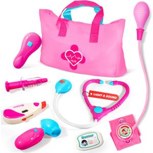 Doctor Kit for Toddlers 3-5 - Preschool Pretend Play Medical Kit with Stethoscope, Blood Pressure Cuff and Carrying Bag- Dress Up Toys for Kids Ages 3+ Years